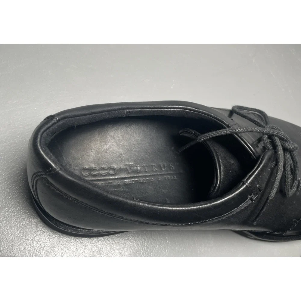 ECCO Vitrus Plain Toe Derby Black Leather Men's Size 12 / EU 46